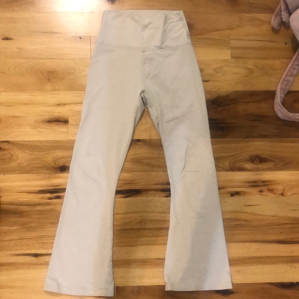 Beige Aerie Crop Flare Leggings